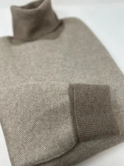 MAGLIONE COLLO ALTO "sale e pepe" 100% PURO CASHMERE
