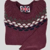 MAGLIONE GIROCOLLO POIS FIRE ISLE BORDEAUX