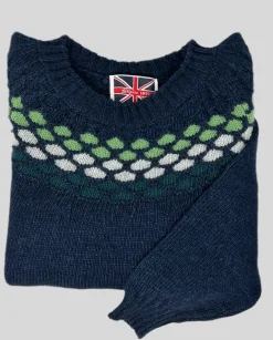 MAGLIONE GIROCOLLO POIS FIRE ISLE BLUE