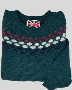 MAGLIONE GIROCOLLO POIS FIRE ISLE BORDEAUX
