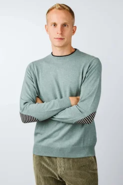 MAGLIONE "CARL" GIROCOLLO LEGGERO CON TOPPA RIGA