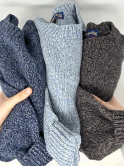 MAGLIONE "TEO" GIROCOLLO MOULINE' IN ECO-CASHMERE