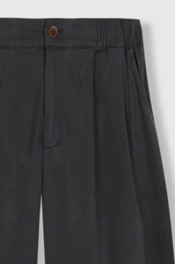 OUTSIDE PANTS BEATRIZ FUREST PANTALONI "OUTSIDE" CROPPED PINCES NAVY BLU