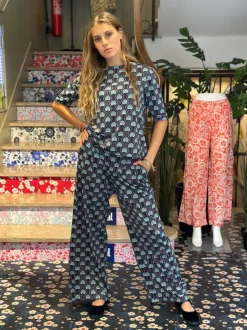 PANTALONI “ALEXIA” STAMPA PAVONE