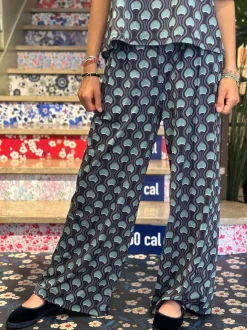 PANTALONI “ALEXIA” STAMPA PAVONE