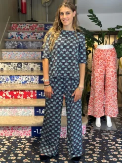 PANTALONI “ALEXIA” STAMPA PAVONE