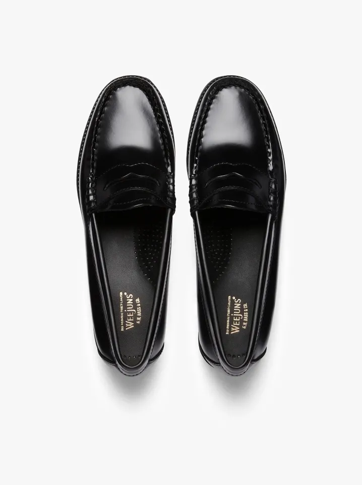 PENNY LOAFERS BLACK SUOLA GOMMATA ANTISCIVOLO G.H.BASS WEEJUNS.