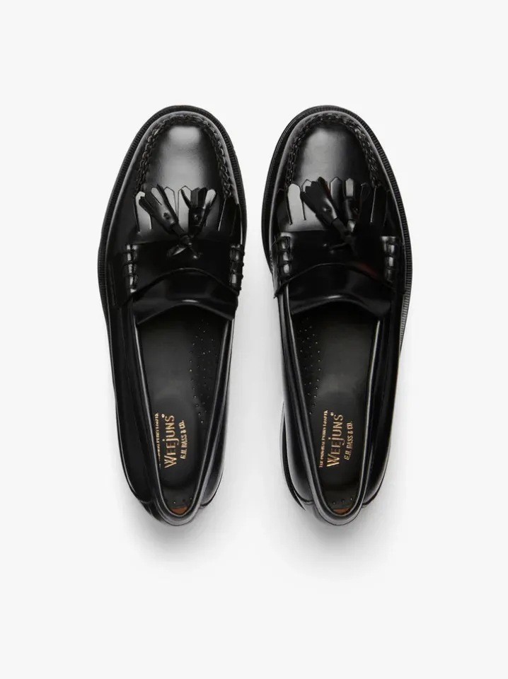 PENNY LOAFERS KILTIE BLACK NAPPINA G.H.BASS WEEJUNS.