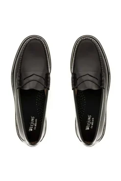 PENNY LOAFERS LARSON BLACK LEATHER G.H.BASS WEEJUNS