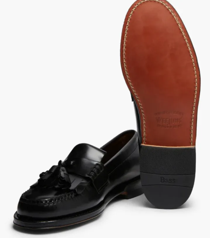PENNY LOAFERS NAPPINA LAYTON KILTIE PELLE BLACK G.H.BASS WEEJUNS