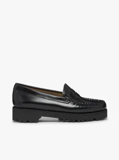 PENNY LOAFERS PLATEAU 90S BLACK NAPPINA G.H.BASS WEEJUNS.