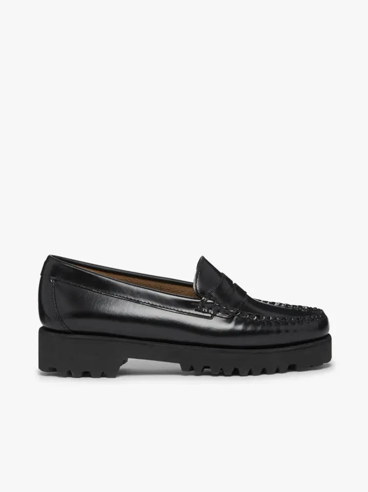 PENNY LOAFERS PLATEAU 90S BLACK NAPPINA G.H.BASS WEEJUNS.