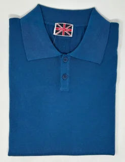 POLO "THOMAS" IN MAGLIA COTONE MANICA CORTA PETROLIO