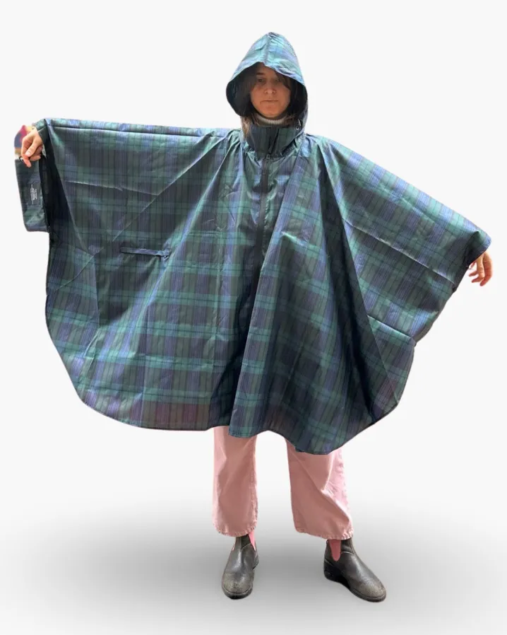 RAIN PONCHO TARTAN BLACK WATCH