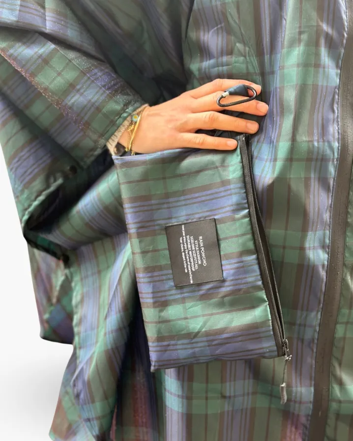 RAIN PONCHO TARTAN BLACK WATCH