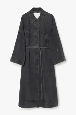 TRENCH LUNGO DENIM GRIGIO OOFWEAR