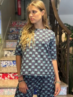 T-SHIRT CECILIA STAMPA PAVONE