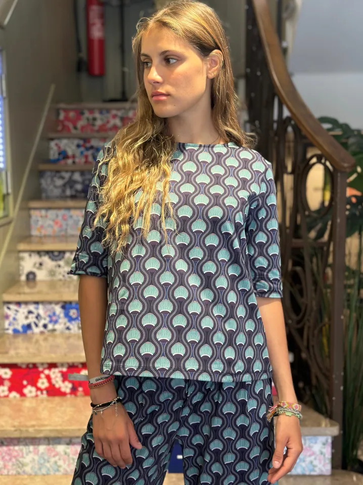 T-SHIRT CECILIA STAMPA PAVONE