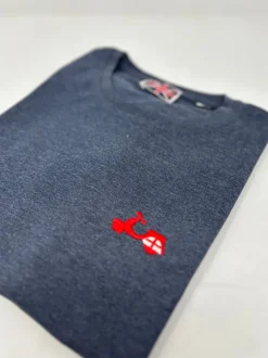 T-SHIRT "VESPA BANDIERA GENOVA" BLU MELANGE