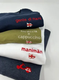 T-SHIRT "VESPA BANDIERA GENOVA" BLU MELANGE