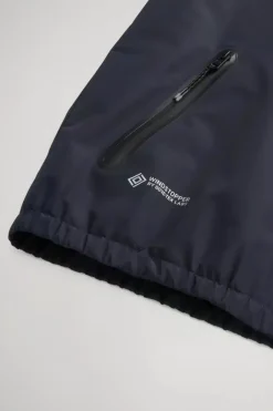 WINDSTOPPER HOODED JACKET MELTON BLUE WOOLRICH