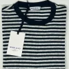 WOOL & CO T-SHIRT GIROCOLLO RIGA BLU/BIANCA
