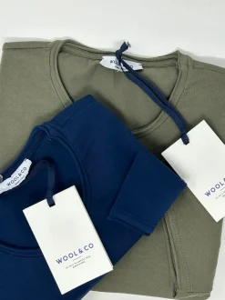 WOOL & CO T-SHIRT GIROCOLLO ROTOLINO BLU